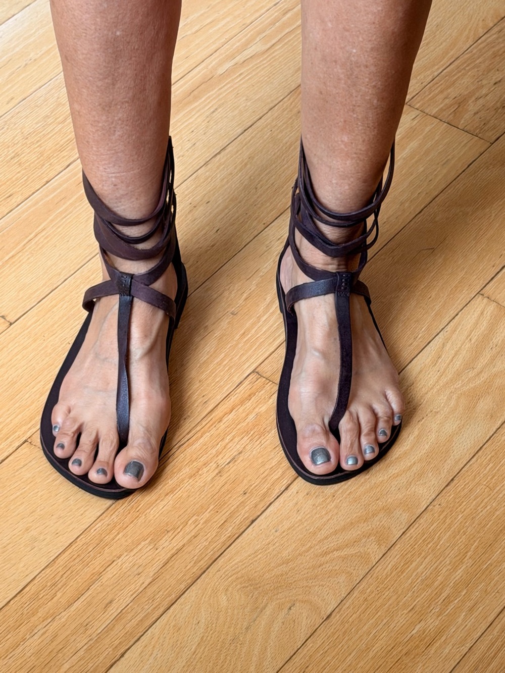 Women's Brown Lace-Up Gladiator Sandals